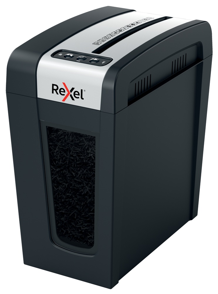 Distrugator manual documente Rexel SECURE MC4 Slim, 4 coli, P5, micro-cut (tip particule), cos 14 litri, negru-argintiu, "2020132EU" (timbru verde 40 lei)