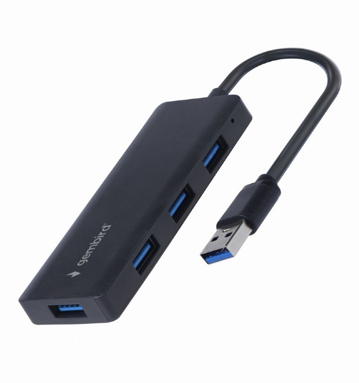 HUB extern GEMBIRD, porturi USB: USB-A 3.1 x 4, conectare prin USB-A 3.1, cablu 0.15 m, negru, "UHB-U3P4-03" (timbru verde 0.18 lei)
