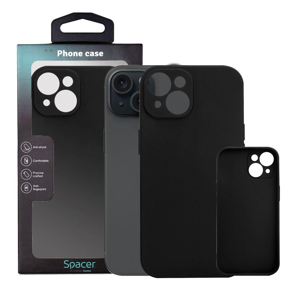 Husa Iphone 15 Spacer, grosime 1.5mm, material flexibil TPU, negru "SPPC-AP-IP15-TPU"