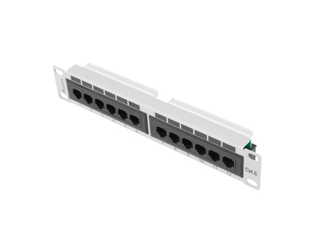 Patch panel 12 porturi 1U Cat.6 UTP gri "PPU6-9012-S" (timbru verde 0.08 lei)