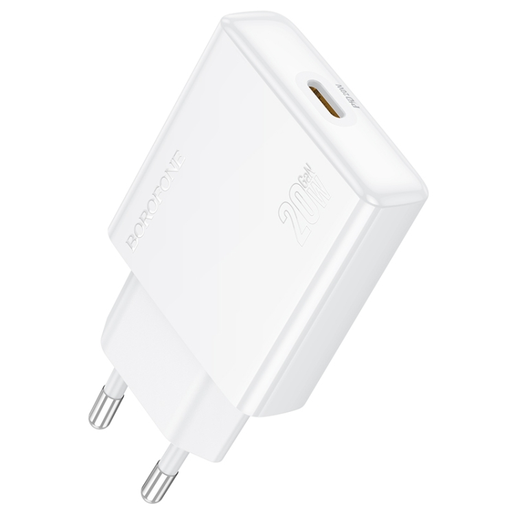 INCARCATOR retea Borofone "BN23" , Quick Charge 20W, 1 x USB Type-C, alb "6941991115608" (timbru verde 0.18 lei)