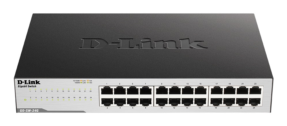 SWITCH D-LINK 24 porturi Gigabit, carcasa metal, "GO-SW-24G" (timbru verde 2 lei)