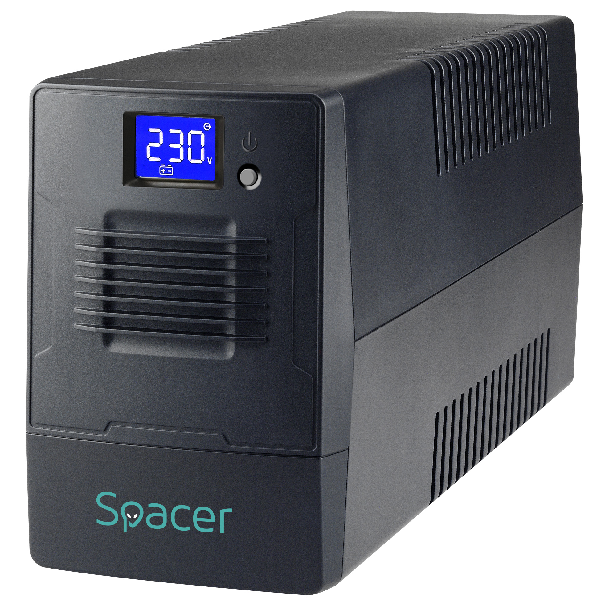 UPS Spacer Line Int. cu management, LCD, 600VA/ 360W, AVR, 2 x socket Schuko, display LCD, 1 x baterie 12V/7Ah, conector USB, combo RJ11/RJ45, bateria are 12 luni garantie, "SPUP-600D-LIT01" (timbru verde 4 lei)