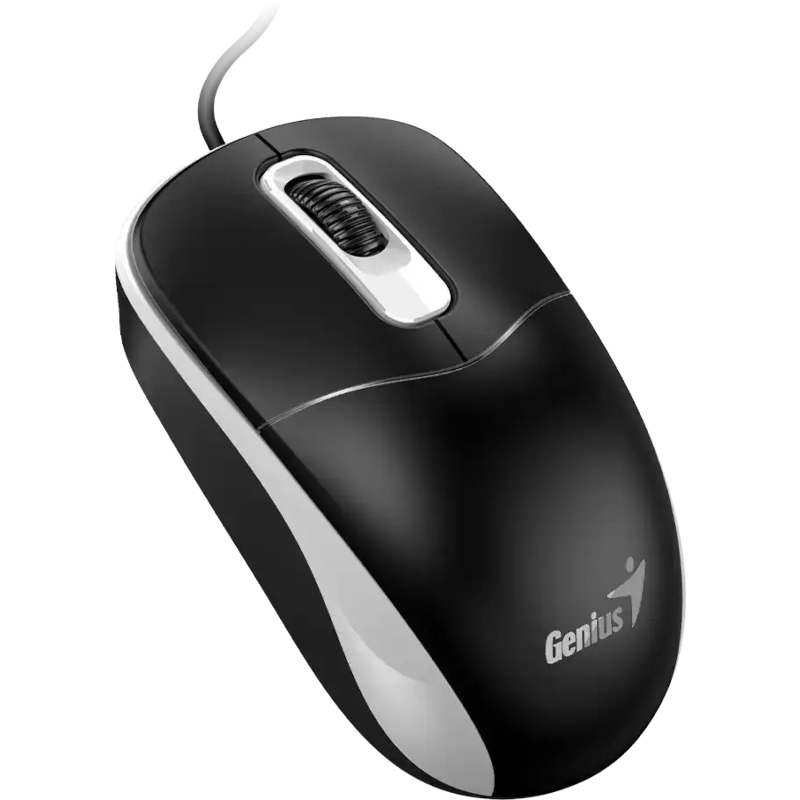 Mouse Genius "DX-111", PC sau NB, cu fir USB-A, optic, 1200 dpi, butoane/scroll 3/1, negru-gri, "31010034401" (timbru verde 0.18 lei)