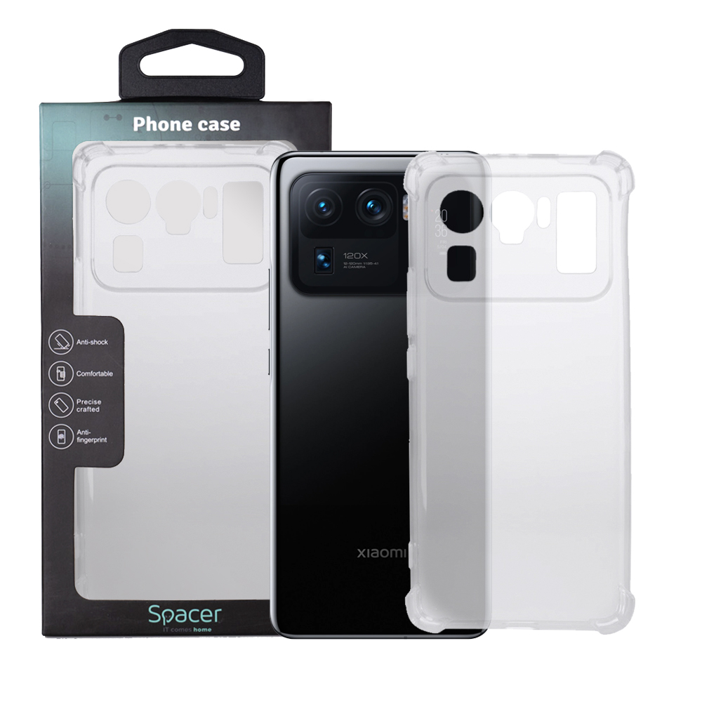 Husa Xiaomi Mi 11 Ultra 5G Spacer, transparenta, grosime 1.5mm, protectie suplimentara antisoc la colturi, material flexibil TPU "SPPC-XI-MI-11U5G-CLR"