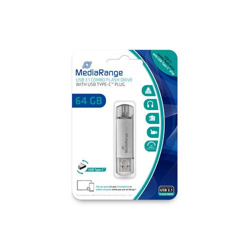 MediaRange USB 3.1 combo flash drive, w/USB Type-C , 64GB "MR937" (timbru verde 0.03 lei)