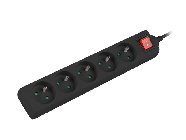 Prelungitor Lanberg 5 prize negru "PS1-05E-0300-BK" (timbru verde 0.18 lei)