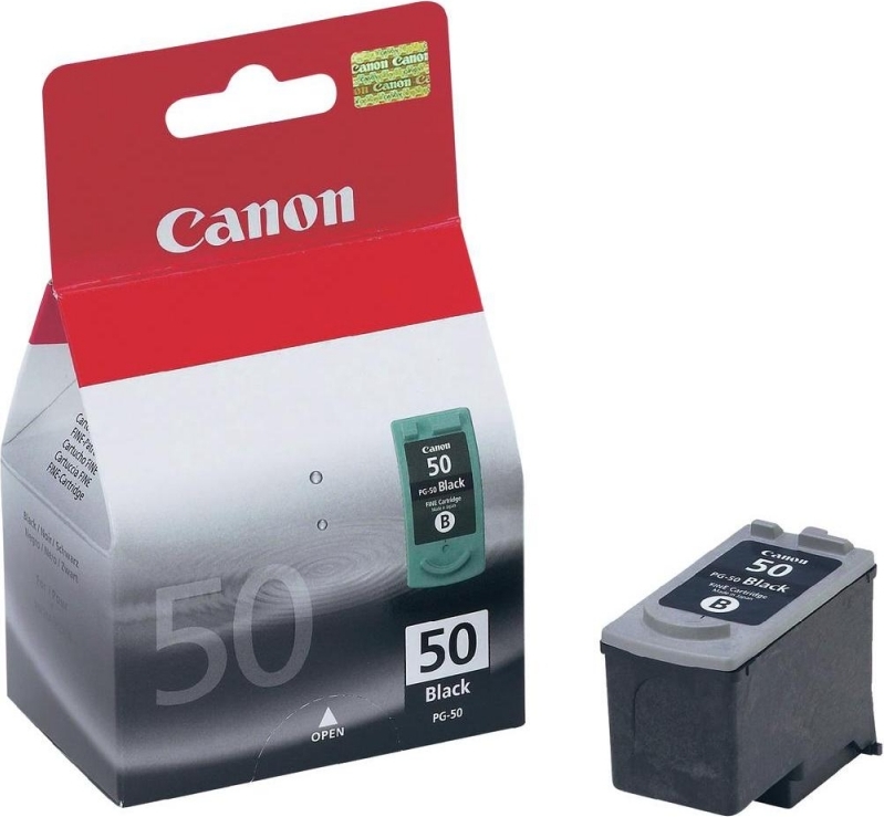 Cartus Cerneala Original Canon Black, PG-50, pentru JX200|JX210|JX500|JX510|IP2200|MP150|MP160|MP170|MP180|MP450|MP460|MX300|MX310, , (timbru verde 0.15 lei), "BS0616B001AA"