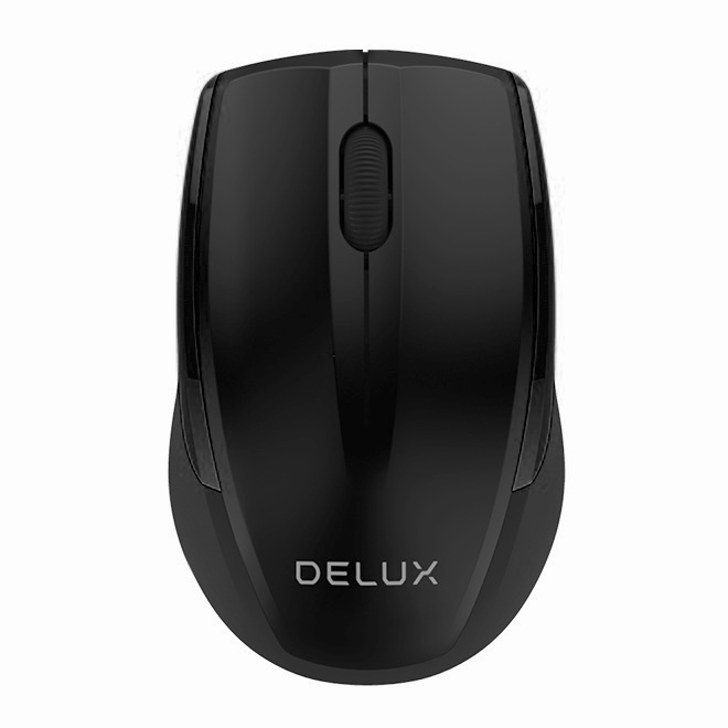 MOUSE DELUX, PC sau NB, wireless, 2.4GHz, optic, 1600 dpi, butoane/scroll 3/1, , negru, "M321GX" (timbru verde 0.18 lei)