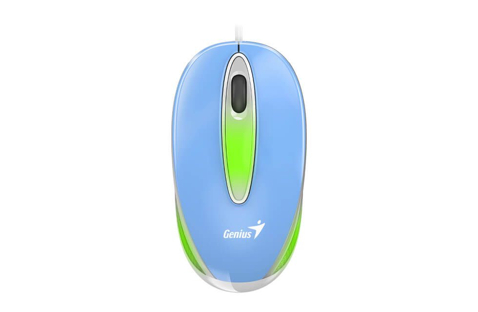MOUSE Genius, "DX-Mini", PC sau NB, cu fir, USB, optic, 1000 dpi, butoane/scroll 3/1, LED, albastru, "31010025406" (timbru verde 0.18 lei)
