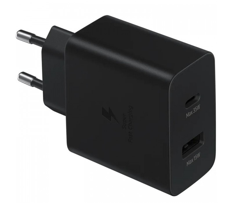 Incarcator retea 220V Samsung, USB Type C | USB, 35W, fast charge, negru, "EP-TA220NBEGEU" (timbru verde 0.18 lei)