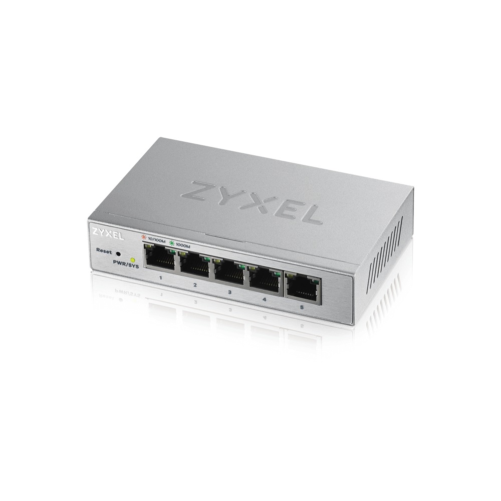 SWITCH ZYXEL, GS1200-5, porturi Gigabit x 5, managed, carcasa metalica, "GS1200-5-EU0101F" (timbru verde 2 lei)