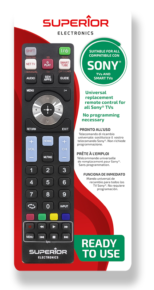 TELECOMANDA UNIVERSALA Superior, compatibila televizoare SONY, bateriile (2 x AAA) nu sunt incluse, negru "SUPTRB009" (timbru verde 0.08 lei)