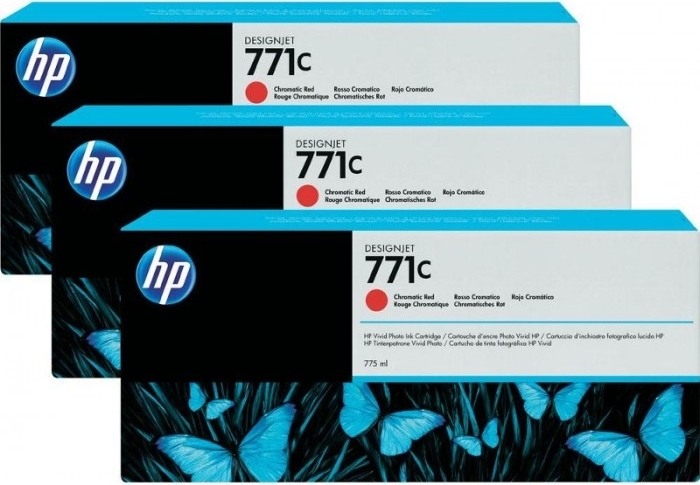 Tri-Pack Original HP Red Chromatic, nr.771C, pentru DesignJet Z6200, , (timbru verde 0.45 lei), "B6Y32A"