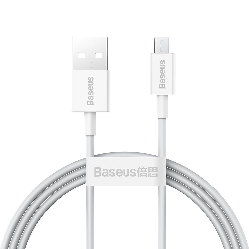 CABLU alimentare si date Baseus Superior, Fast Charging Data Cable pt. smartphone, USB la Micro-USB 2A, 1m, alb "CAMYS-02" (timbru verde 0.08 lei) - 6953156208490