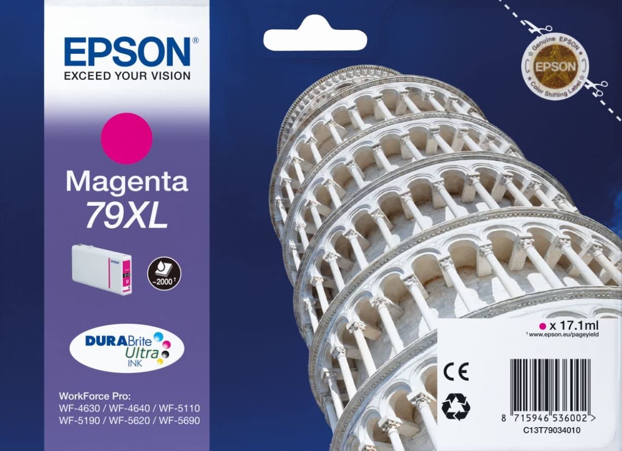 Cartus Cerneala Original Epson Magenta, T790340, pentru Workforce Pro WP-5110|51490|5620|5690, , (timbru verde 0.15 lei), "C13T79034010"(RAPO)