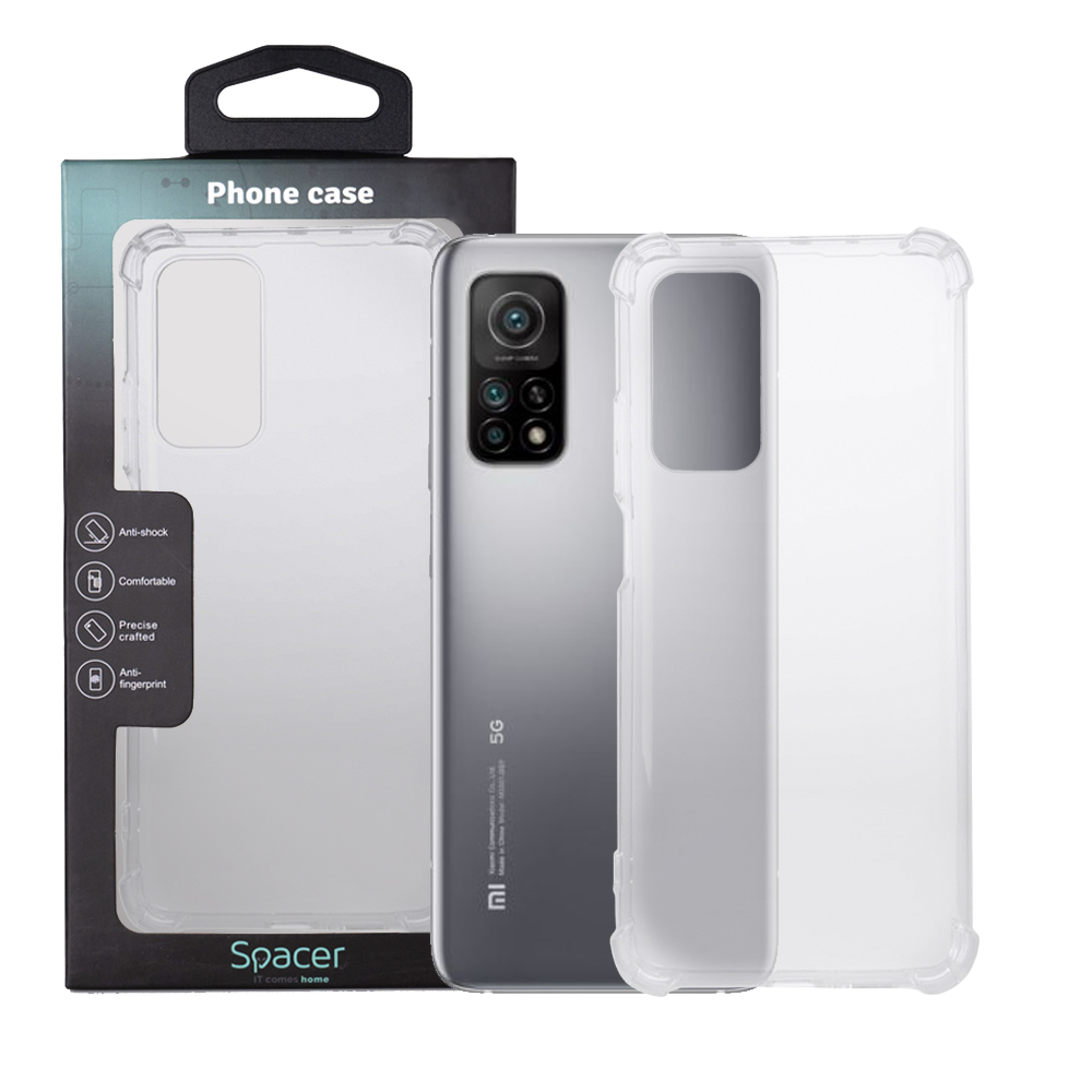 Husa Xiaomi Mi 10T 5G Spacer, transparenta, grosime 1.5mm, protectie suplimentara antisoc la colturi, material flexibil TPU "SPPC-XI-MI-10T5G-CLR"