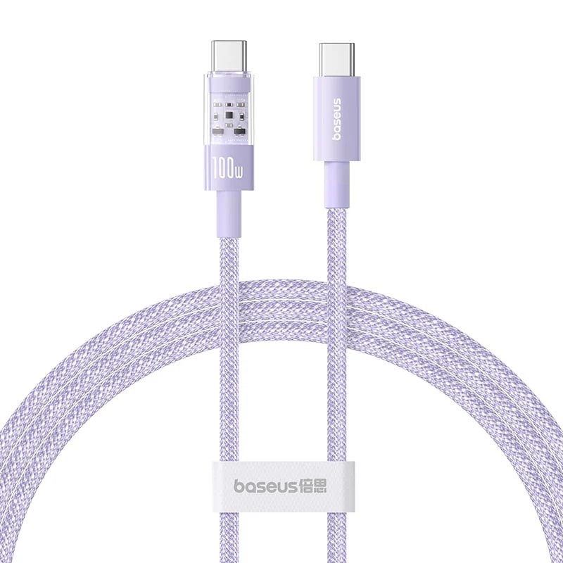 CABLU alimentare si date Baseus Gem, Fast Charging Data Cable pt. smartphone, USB Type-C la USB Type-C 100W, 1m, mov "P10373000511-00" (timbru verde 0.08 lei) - 6932172658809