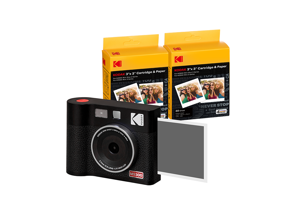 Camera foto instant Mini Shot 3 ERA Kodak Black/1.7" LCD/10MP/4PASS "KOCAMMS300B" - imagine 3
