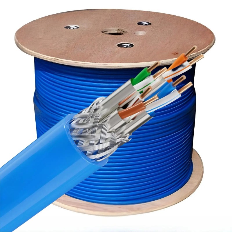 Cablu S/FTP, categoria 7A, 23AWG, manta LSZH, Dca-s1,d2,a1, albastru, Nexio (500m) "NX-SFTP7A-23AWG-LSZH-DCA"