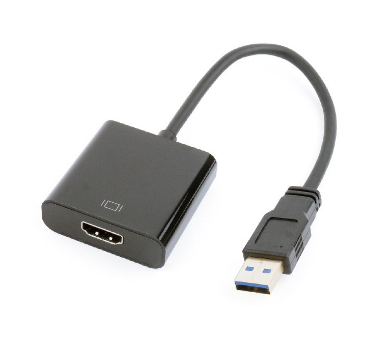 ADAPTOR video GEMBIRD, adaptor USB 3.0 (T) la HDMI (M), 15cm, rezolutie maxima Full HD (1920 x 1080) la 60Hz, negru, "A-USB3-HDMI-02" (timbru verde 0.08 lei)