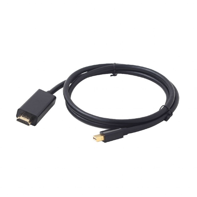 CABLU video GEMBIRD, adaptor Mini-DisplayPort (T) la HDMI (T), 1.8m, rezolutie maxima 4K UHD (3840 x 2160) la 30 Hz, negru, "CC-mDP-HDMI-6" (timbru verde 0.18 lei)