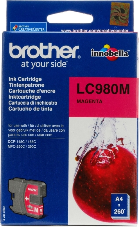 Cartus Cerneala Original Brother Magenta, LC980M, pentru DCP-145C|165C|195C|365C|375C|MFC-250C|290C|295CN, 295,, (timbru verde 0.15 lei), "LC980M"