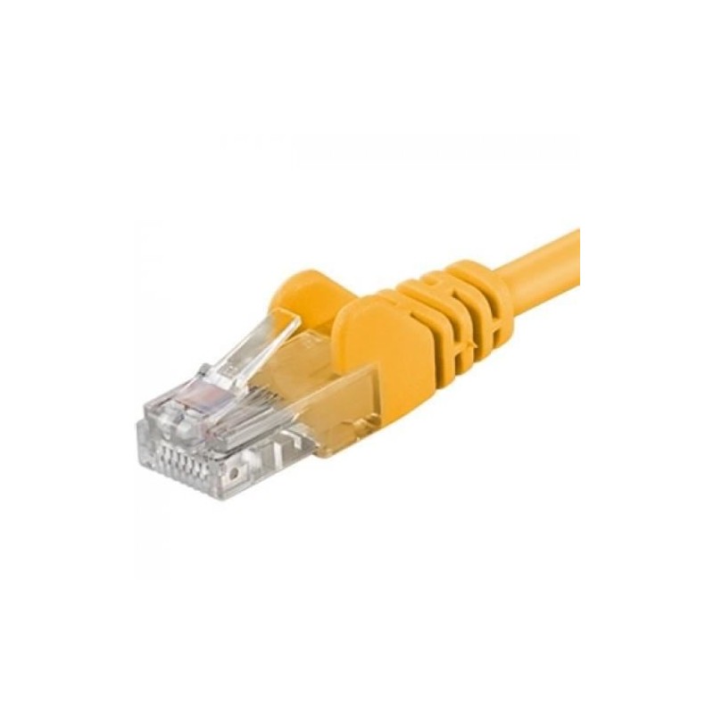 Patchcord UTP RJ45-RJ45 Cat.5e 1m, galben, "UTP-5E-1-Y" (timbru verde 0.08 lei)