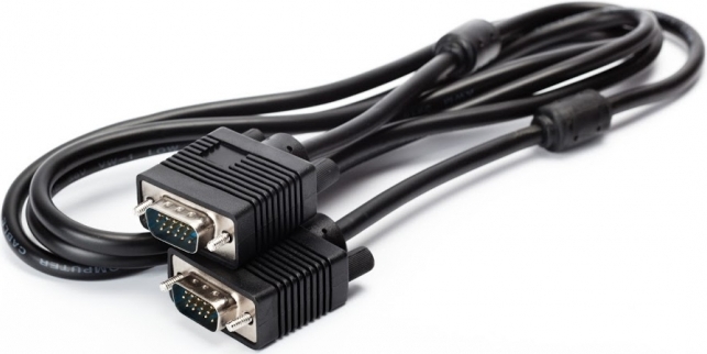 CABLU video SPACER, VGA (T) la VGA (T), 1.8m, cupru, ecranat, negru, "SPC-VGA-6" (timbru verde 0.8 lei)