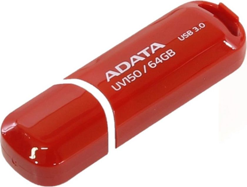 MEMORIE USB 3.2 ADATA 64 GB, cu capac, carcasa plastic, rosu, "AUV150-64G-RRD" (timbru verde 0.03 lei)