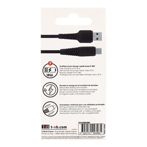 TNB USB to USB Type-C cable 2M "TCUSB02BK" (timbru verde 0.08 lei)