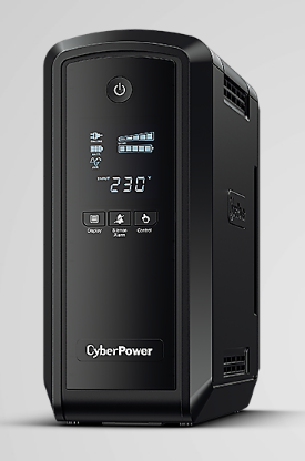 UPS CYBER POWER Line Int. cu sin. pura, cu management, Tower, LCD, 900VA/540W, AVR, 6x Schuko, baterie 1x 12V/9Ah, incarcare pana la 8h, USB, 2x RJ45, APFC, tehn. GreenPower, "CP900EPFCLCD" (timbru verde 11 lei)