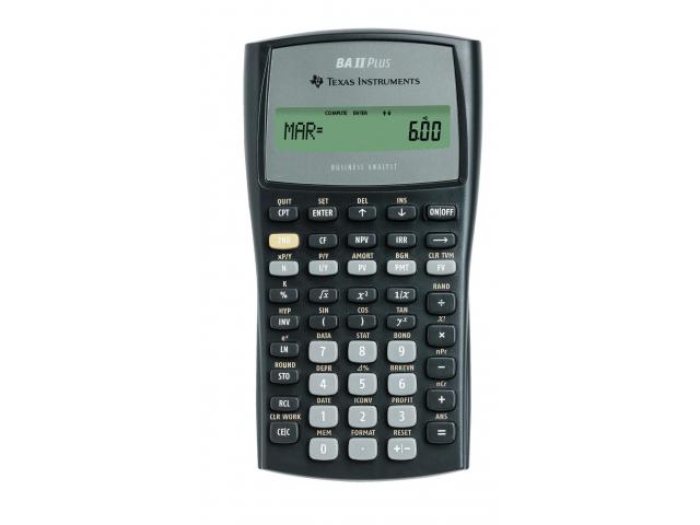 CALCULATOR de BIROU Texas Instruments TI-BA-II PLUS "TI001806" (timbru verde 0.18 lei)