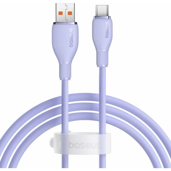 CABLU alimentare si date Baseus Pudding, Fast Charging Data Cable pt. smartphone, USB la USB Type-C 100W, 1.2m, violet "P10355703511-00" (timbru verde 0.08 lei) - 6932172634049