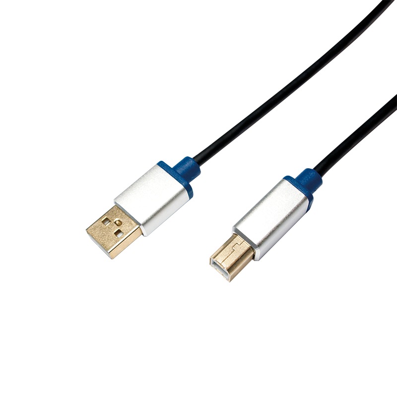 CABLU USB LOGILINK pt. imprimanta, USB 2.0 (T) la USB 2.0 Type-B (T), 2m, premium, conectori auriti, black, "BUAB220" (timbru verde 0.18 lei)