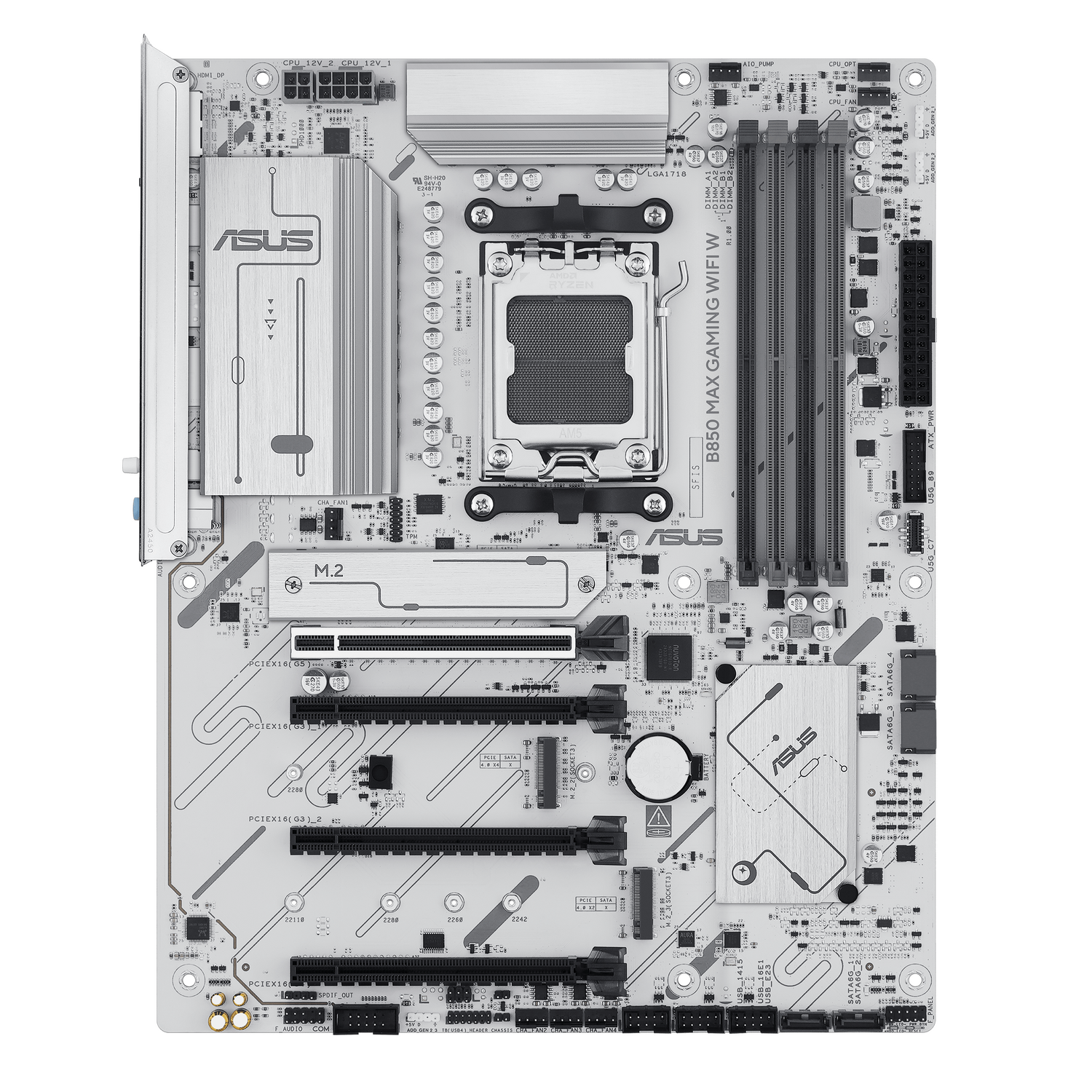 Placa de baza Asus B850 MAX GAMING WIFI W, AM5, DDR5, Alb "B850 MAX GAMING WIFI W"