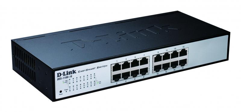 SWITCH D-LINK 16 porturi 10/100Mbps, carcasa metalica, rackabil, "DES-1100-16" (timbru verde 2 lei)