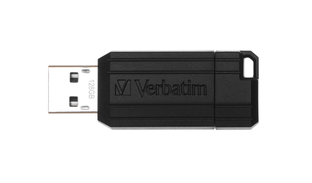 MEMORII USB Verbatim 2.0 PINSTRIPE 128GB BLACK, "49071" (timbru verde 0.03 lei)