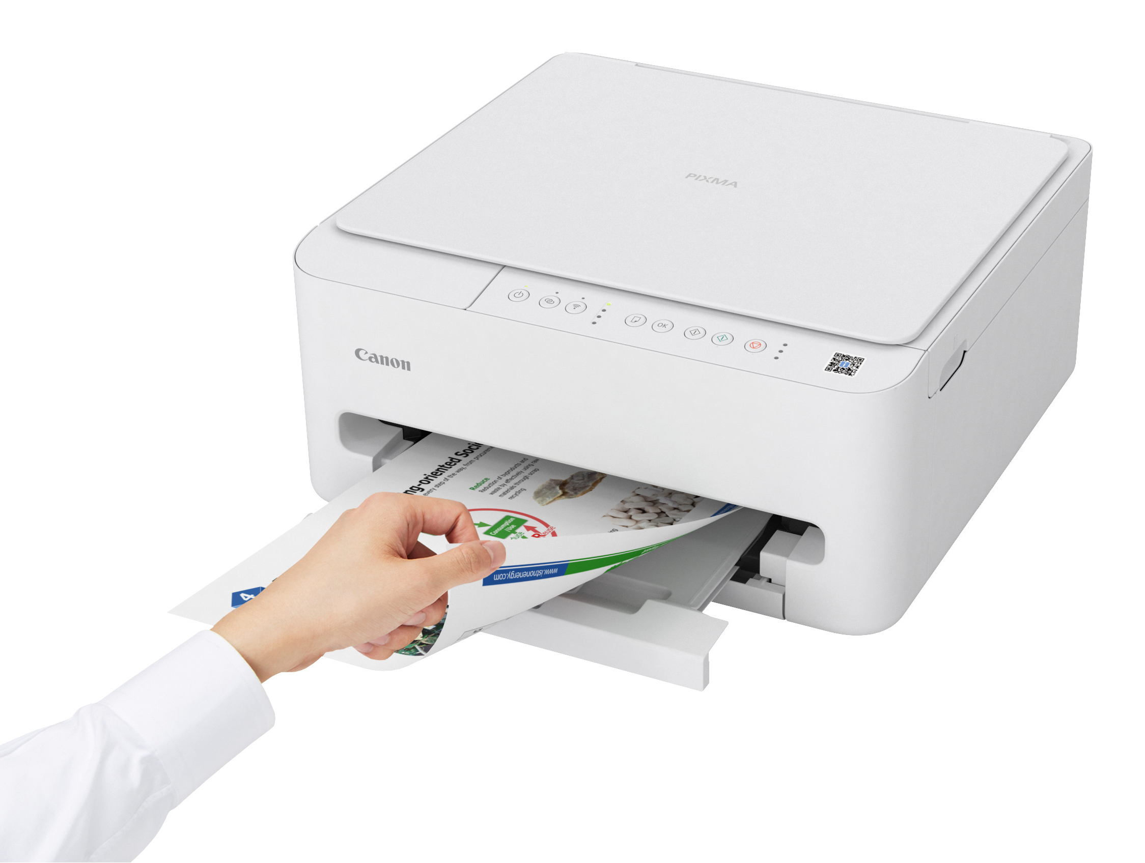 Multifunctional InkJet Color Canon TS4150I, A4, Functii: Impr.|Scan.|Cop., Viteza de Printare Monocrom: 14ppm, Viteza de printare color: 9ppm, Conectivitate:USB|WIFI, Duplex:Da, ADF:Nu(incl.TV 12lei), White, "7181C006AA" - imagine 10
