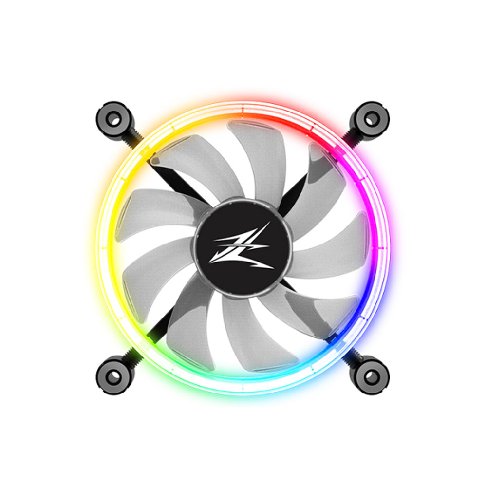 Ventilator Zalman "ZM-LF120", 120mm, 800 - 1300 RPM, EBR Bearing, 43 CFM, 2x inel LED RGB, 4pin PWM, negru, "ZM-LF120" (timbru verde 0.18lei)