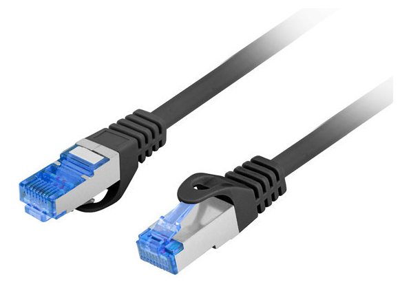 Patch cord Cat.6A S/FTP LSZH CCA 1 m ng "PCF6A-10CC-0100-BK" (timbru verde 0.08 lei)