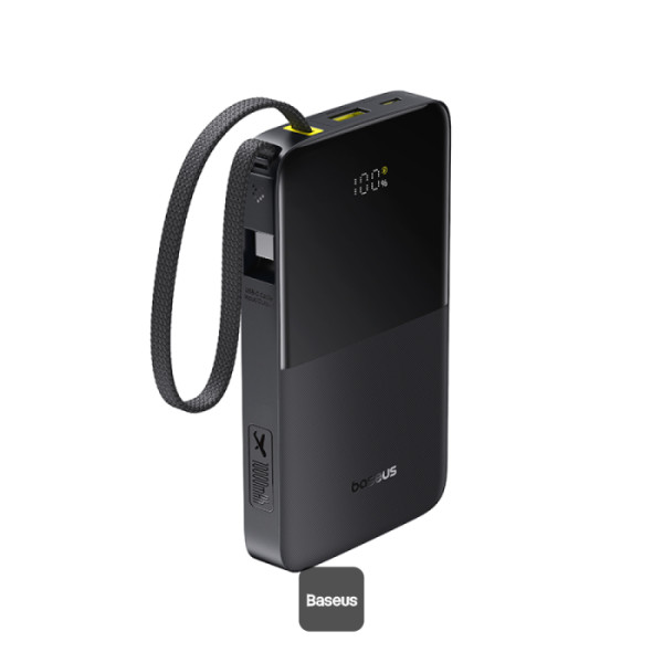 POWER BANK Baseus EnerFill FC51 Bipow 2 Pro Digital, capacitate 30000mAh 22.5W, 1 x USB, 1 x USB Type-C, cablu integrat USB Type-C, display, negru "E0028100" (timbru verde 0.98 lei) - 6932172698645