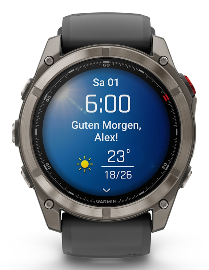 Smartwatch fenix 8 Pro 51 mm, AMOLED, Sapphire, Titanium with Graphite/black silicone band"010-03199-11" - imagine 9