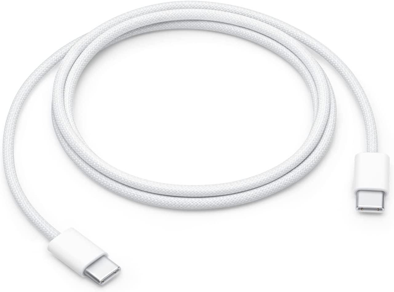 CABLU alimentare si date Apple pt.smartphone USB Type-C (T) la USB Type-C (T), braided, lungime 1m, alb, "mqkj3zm/a" (timbru verde 0.08 lei)