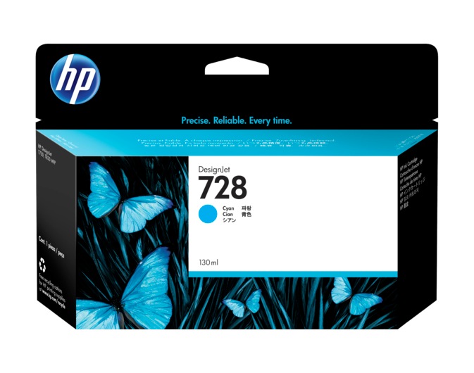 Cartus Cerneala Original HP Cyan, nr.728, pentru DesignJet T730|DesignJet T830, , (timbru verde 0.15 lei), "F9J67A"