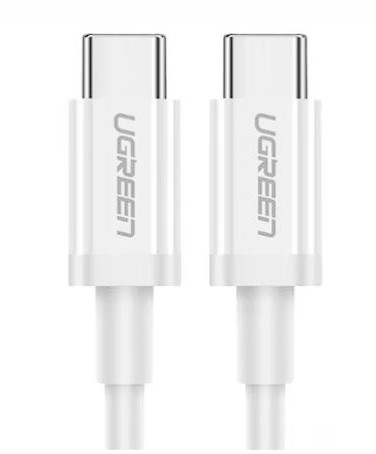 CABLU alimentare si date Ugreen, "US264", Fast Charging Data Cable pt. smartphone, USB Type-C la USB Type-C 5V/3A, 1m, alb "60518" (timbru verde 0.08 lei) - 6957303865185