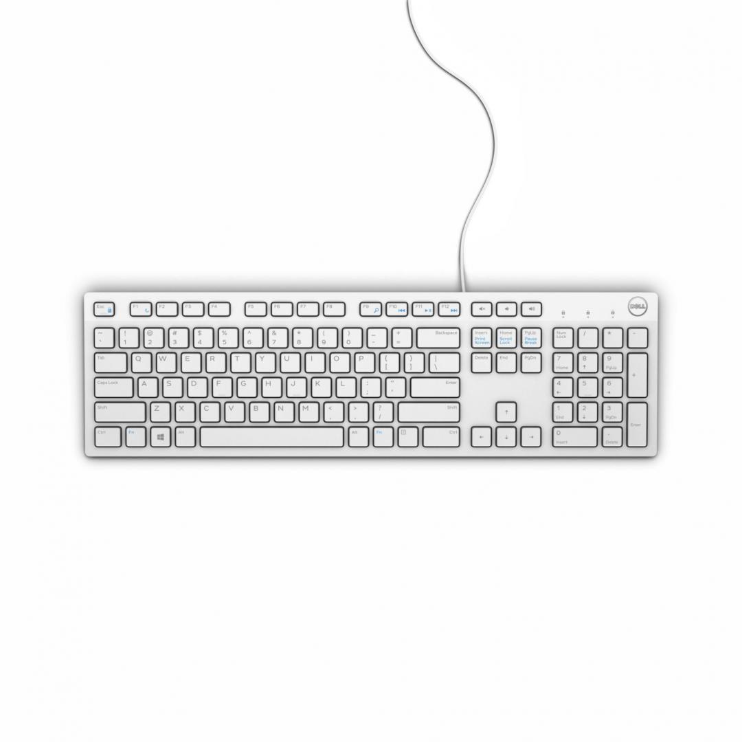 TASTATURI DELL, "KB216", cu fir, 105 taste format standard (104-108 taste), USB, alb, "580-ADGM" (timbru verde 0.8 lei)