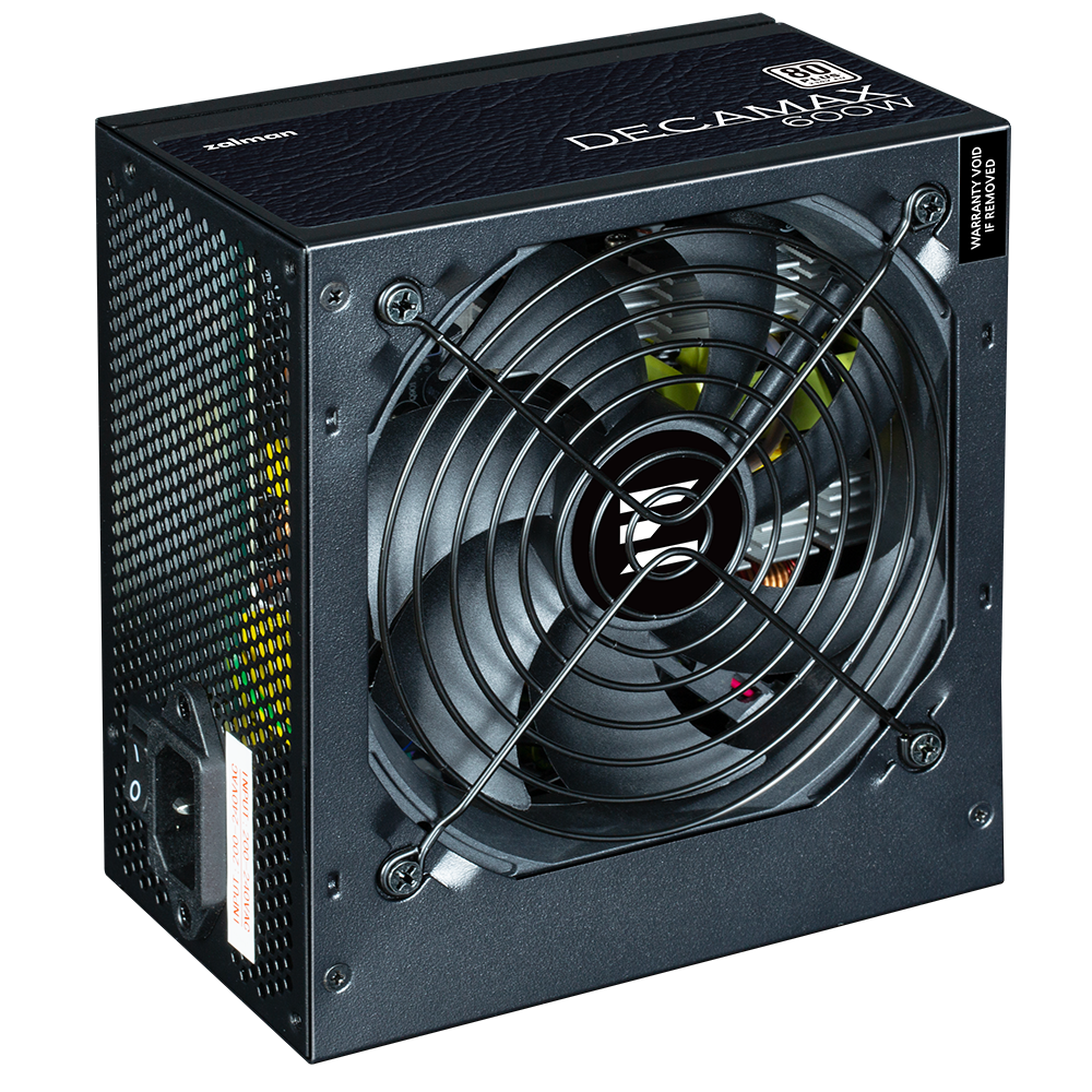 SURSA Zalman "Decamax 600", 600W, certificare 80 Plus, active PFC, fan 120mm, negru, "ZM600-LX3" (timbru verde 2 lei)