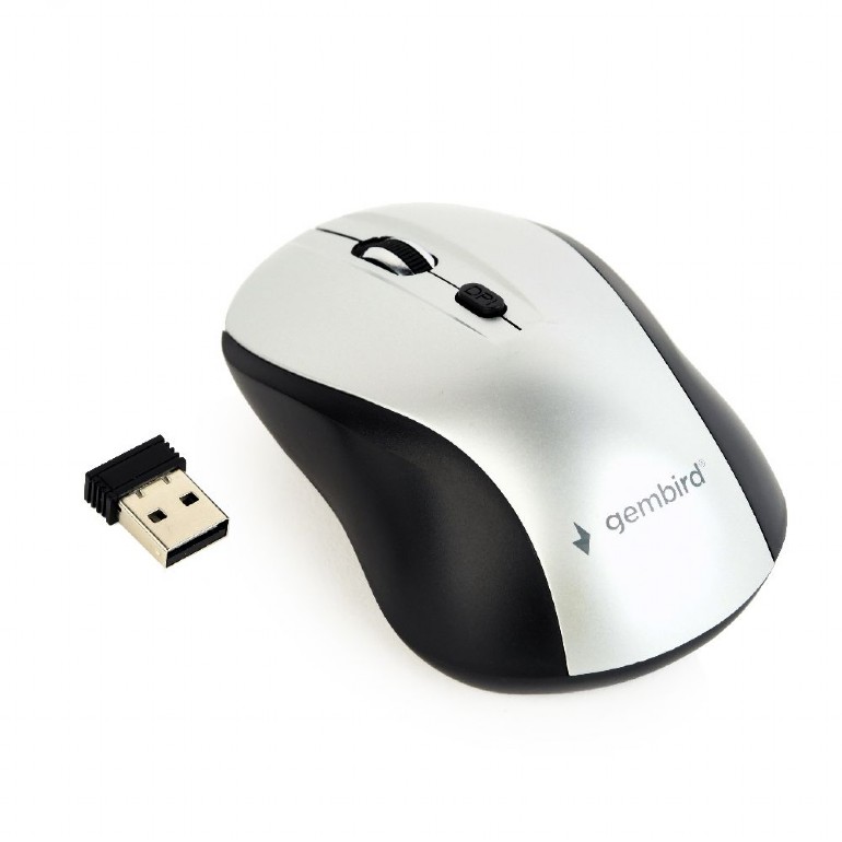MOUSE GEMBIRD, PC sau NB, wireless, 2.4GHz, optic, 1600 dpi, butoane/scroll 4/1, , negru / gri, "MUSW-4B-02-BS" (timbru verde 0.18 lei)