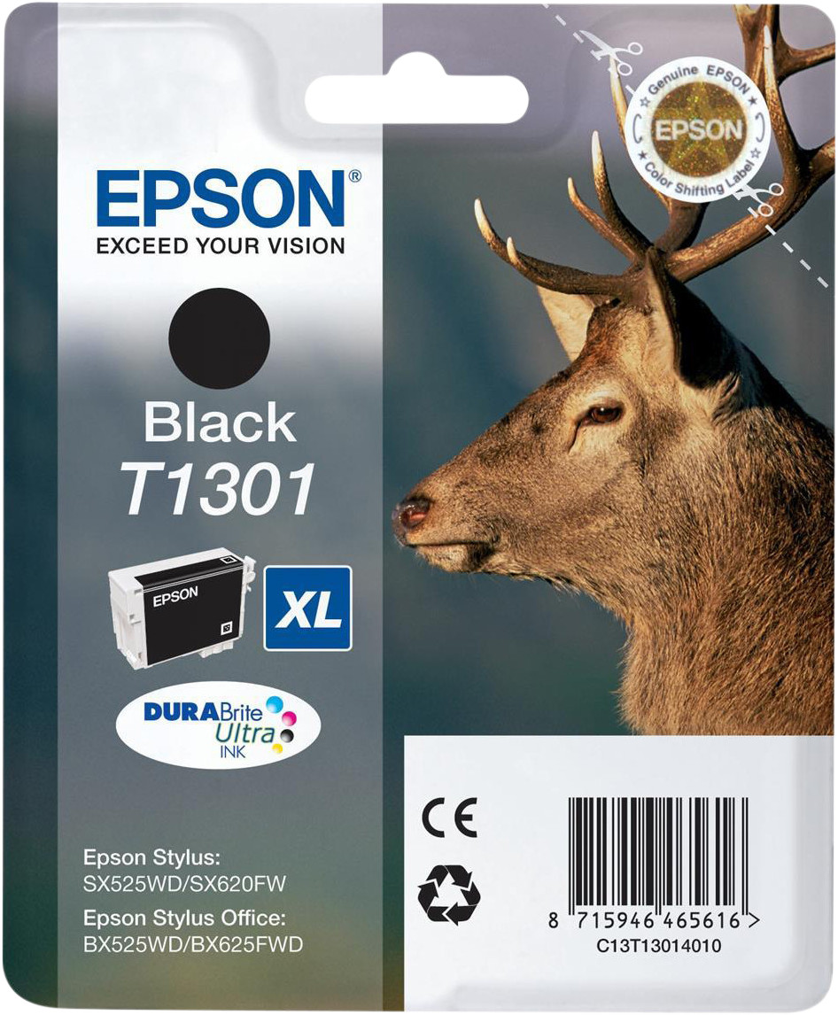 Cartus Cerneala Original Epson Black, C13T13014010, pentru STYLUS SX525, , (timbru verde 0.15 lei), "C13T13014010"